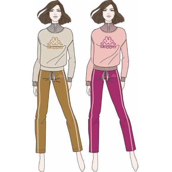 KAPPA - PIGIAMA DONNA COTONE GARZATO COD.KWW24731 - COLORI ASSORTITI