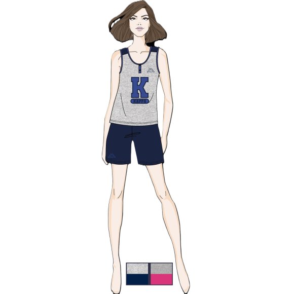 KAPPA - PIGIAMA DONNA SPALLA LARGA COD.KWS25541 - COLORI ASSORTITI