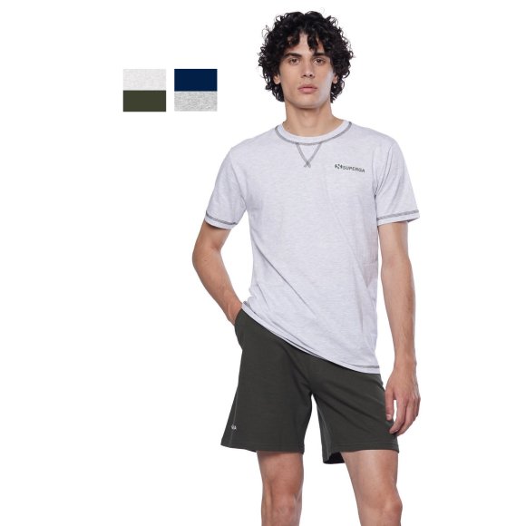SUPERGA - PIGIAMA UOMO MEZZA MANICA COD. SMS25615 - COLORI ASSORTITI