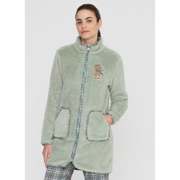 NOIDINOTTE - VESTAGLIA DONNA COD.GE2832PB401 - VERDE SALVIA
