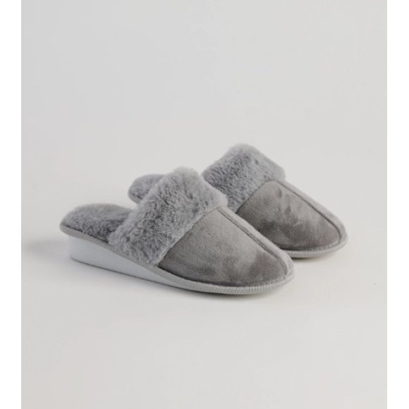 NOIDINOTTE - PANTOFOLA DONNA VELLUTO COD.PF2962PB401 - GRIGIO