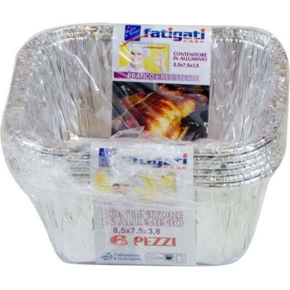 CONTENITORE ALLUMINIO 8,5x3 CM - 6 PEZZI