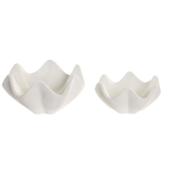 CENTRO TAVOLA SET 2 CEMENTO 23,5X26X13 BIANCO