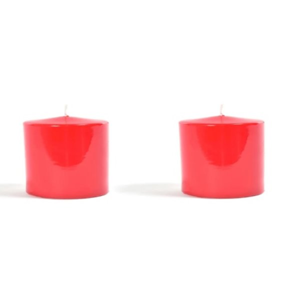 NATALE -COPPIA CANDELE PILLAR LUCIDE ROSSE