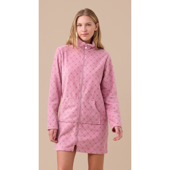 Vestaglia donna in micropile con zip articolo cuore GE3001