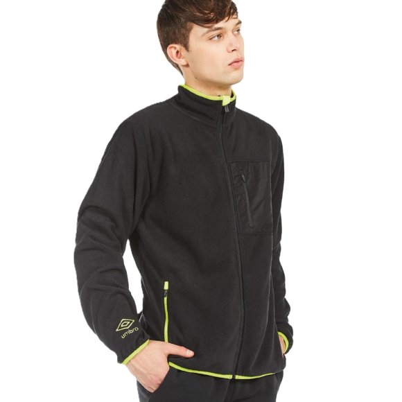UMBRO - GIACCA UOMO IN PILE COD.UOA30203S FULL ZIP - NERO