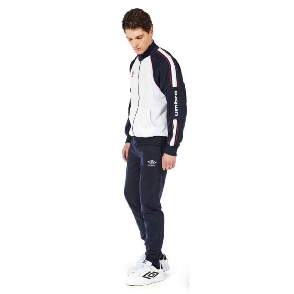 UMBRO - COMPLETO FULL ZIP UOMO COD.30209 - NAVY/BIANCO