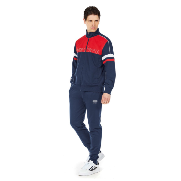 UMBRO - COMPLETO UOMO FULL ZIP COD.30210 - BLU/ROSSO