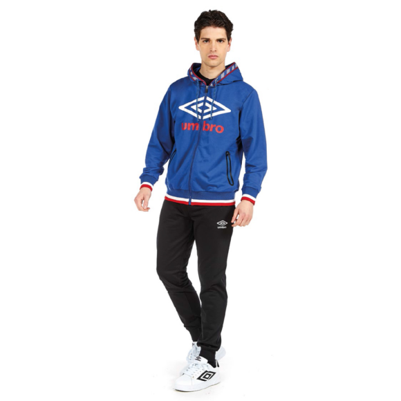 UMBRO - COMPLETO UOMO FULL ZIP COD.30213 - BLU DELUXE/BLACK