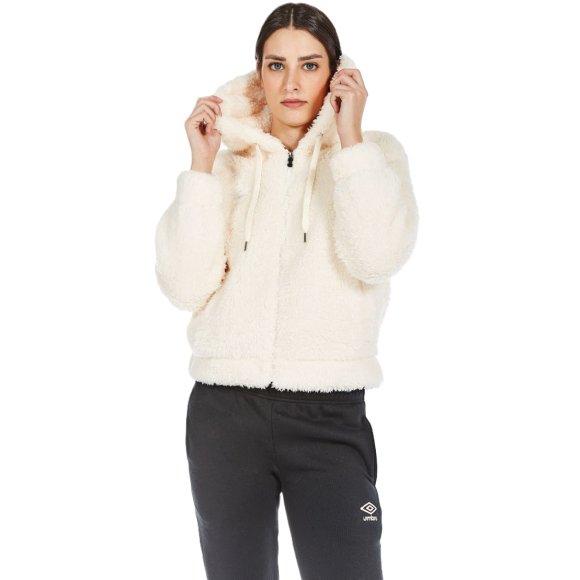 UMBRO - GIACCA DONNA "HOODIE" COD.UOA32175S FULL ZIP - MILK