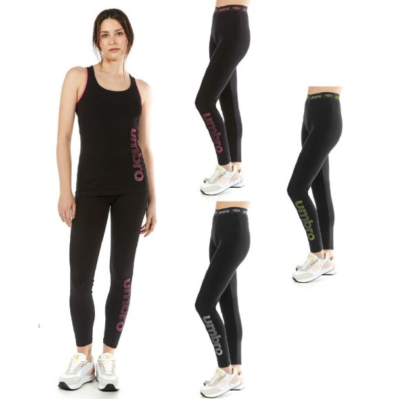 UMBRO - LEGGINGS DONNA ELASTICIZZATO COD.32192 - COLORI ASSORTITI 