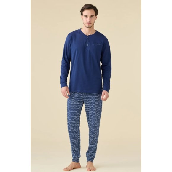 NOI DI NOTTE PIGIAMA UOMO MANICA LUNGA ART.FC003225 - BLU 