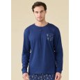 NOI DI NOTTE PIGIAMA UOMO MANICA LUNGA ART.FC003226 - BLU 
