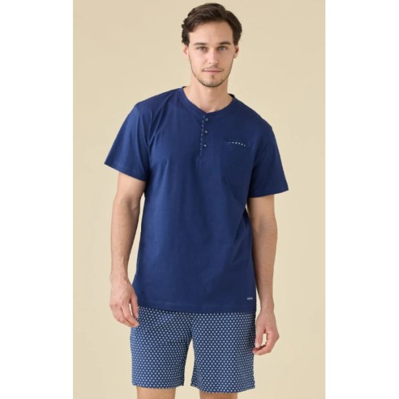 NOI DI NOTTE PIGIAMA UOMO MANICA CORTA  ART.FC003267 - BLU 