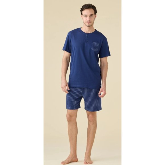 NOI DI NOTTE PIGIAMA UOMO MANICA CORTA ART.FC003268 - BLU 