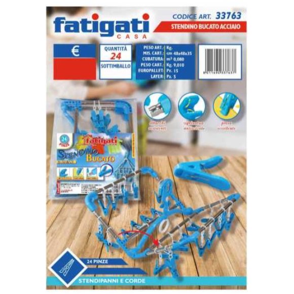 FATIGATI STENDINO BUCATO IN ALLUMINIO 24 PINZE 33763