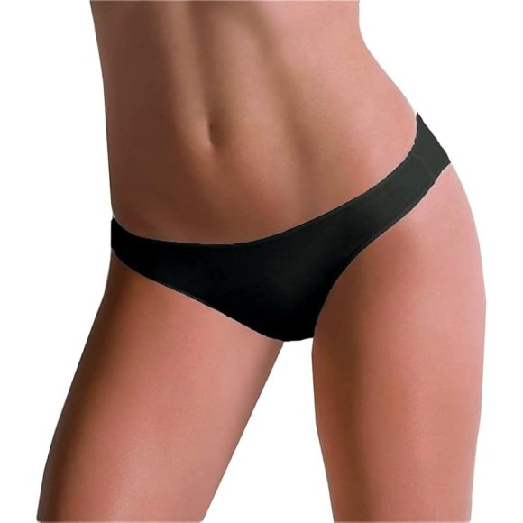 COTONELLA - 3 PEZZI SLIP DONNA  VITA BASSA COD.3487 - NERO