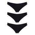 COTONELLA - 3 PEZZI SLIP DONNA  VITA BASSA COD.3487 - NERO