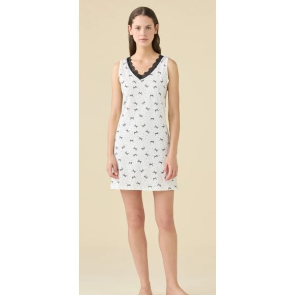 NOI DI NOTTE CAMICIA DA NOTTE DONNA SPALLA LARGA  ART.LA003501 - PANNA 
