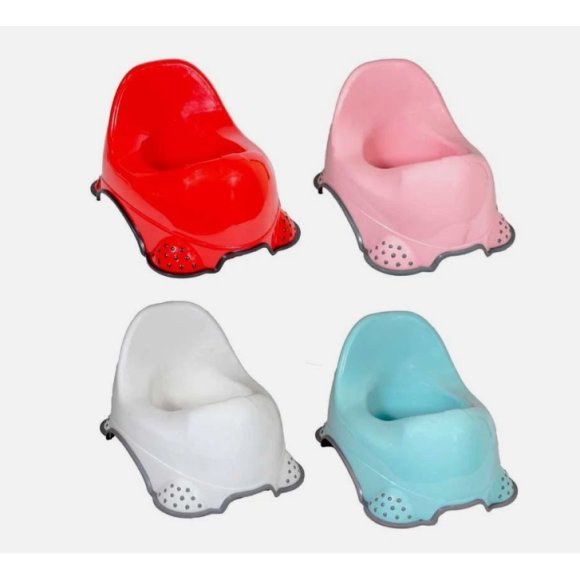 VASINO IN PLASTICA PER BAMBINI ERGONOMICO CON SCHIENALE ALTO E PARASCHIZZI | FACILE DA PULIRE | LEGGERO E RESISTENTE - COLORI ASSORTITI 