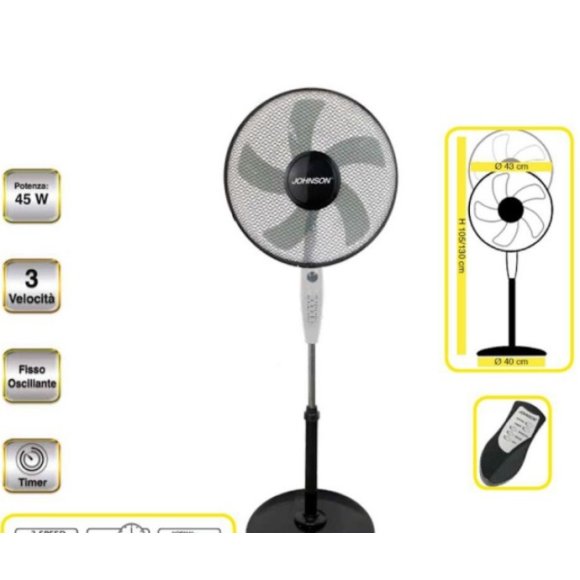 JOHNSON VENTILATORE REMOTE 40 COLONNA JOHNSON VENTILATORE REMOTE 40 COLONNA