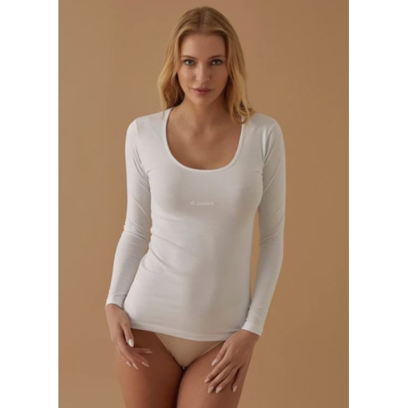 JADEA - MAGLIA DONNA SCOLLO LOLLO COD.4056 - BIANCO