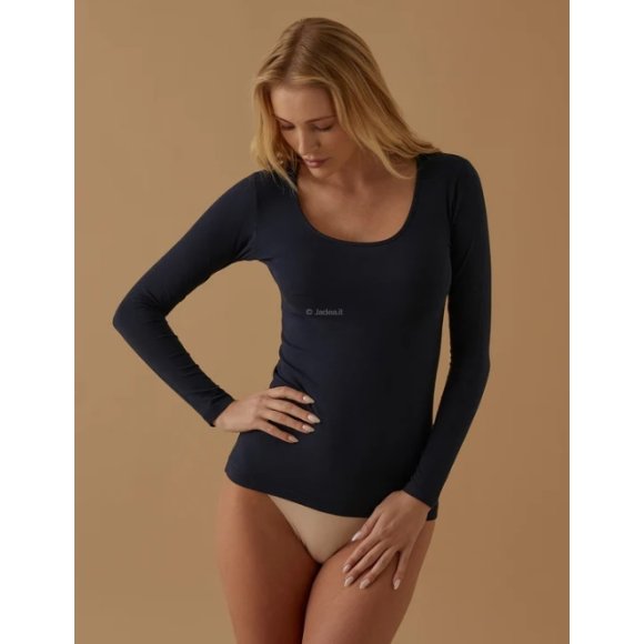 JADEA - MAGLIA DONNA SCOLLO LOLLO COD.4056 - BLU