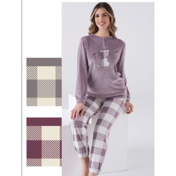 KAREL PIU'-PIGIAMA DONNA LUNGO 4146LPLD