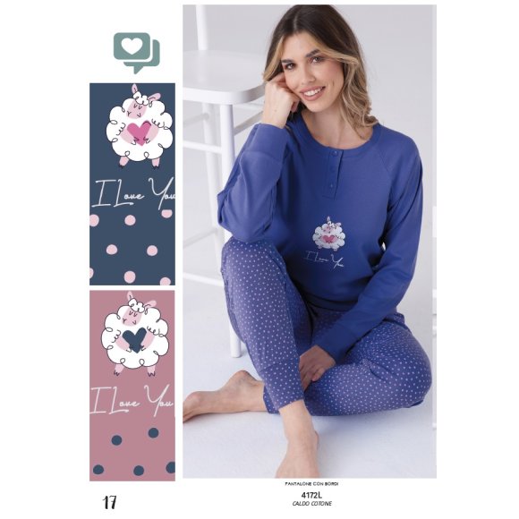 KAREL PIU'-PIGIAMA DONNA LUNGO 4172LPLD