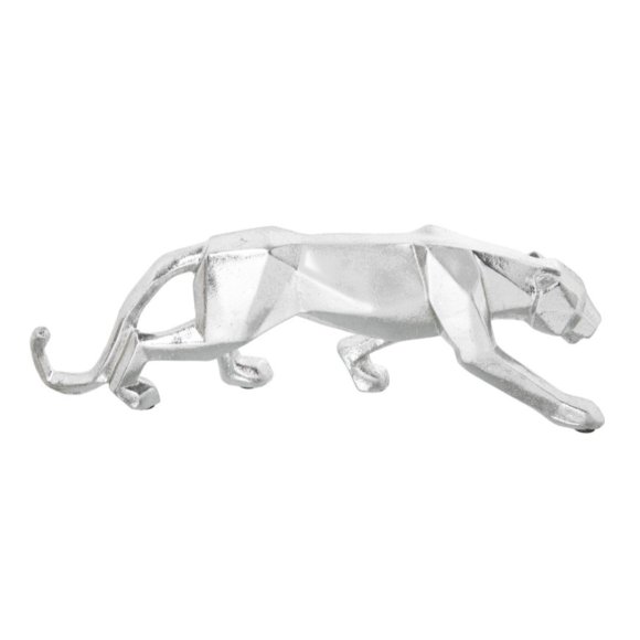 CAMACHO STATUETTA DECORATIVA PANTERA IN PLASTICA ARGENTATA - 10X16X44 CM CAMACHO STATUETTA DECORATIVA PANTERA IN PLASTICA ARGENTATA - 10X16X44 CM