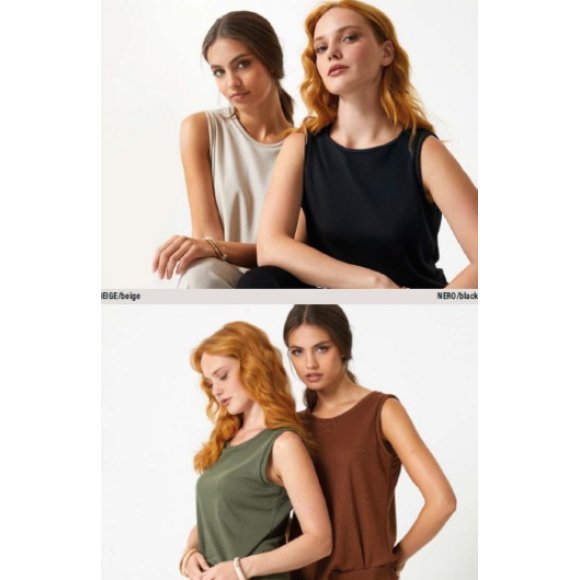 JADEA CANOTTA DONNA IN VISCOSA ART.4928 - COLORI ASSORTITI 