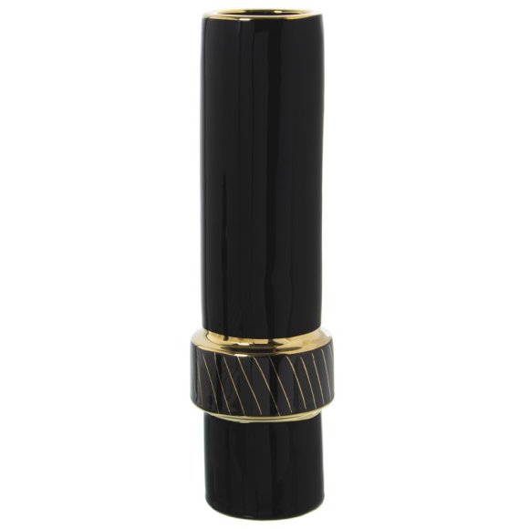 VASO IN CERAMICA NERO E ORO