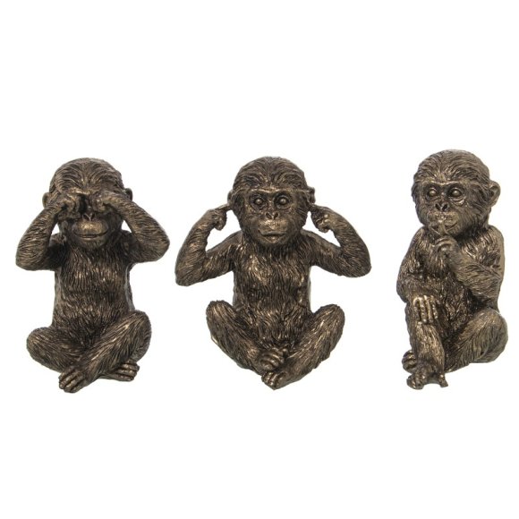 SET 3 STATUETTE SCIMMIE IN RESINA