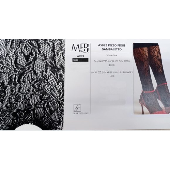 MERI GAMBALETTO DONNA IN PIZZO ART.A5072 - NERO 