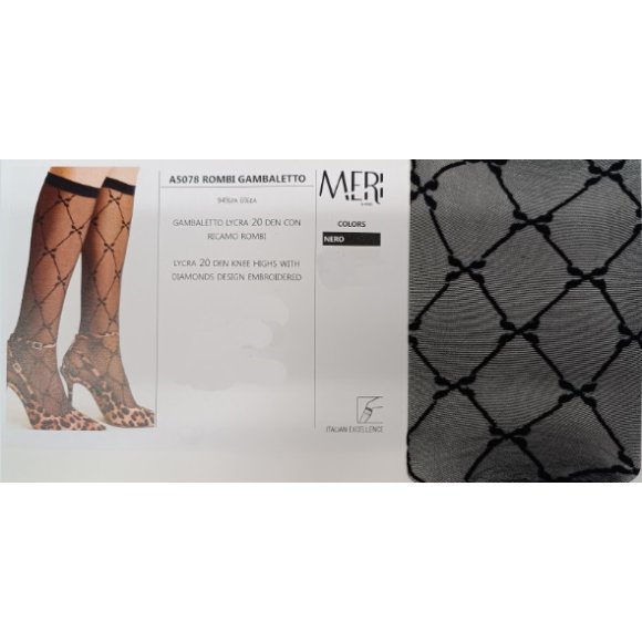 MERI GAMBALETTO DONNA NUAGE ROMBI ART.A5078 - NERO 