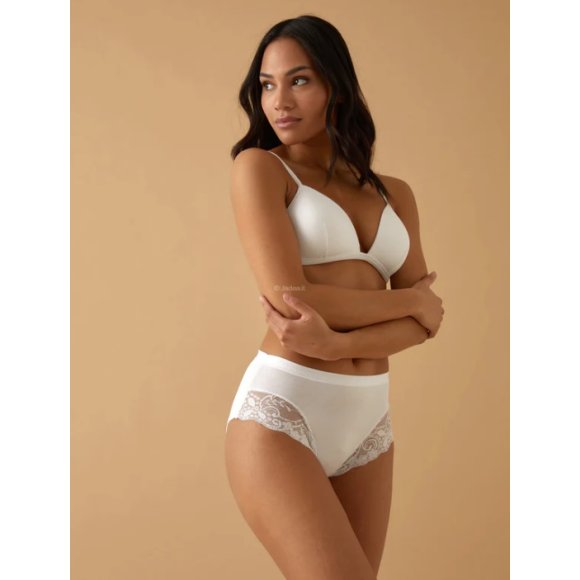 JADEA - SLIP DONNA COTONE + PIZZO COD. 521 BIANCO - DALLA TAGLIA 3 ALLA 6