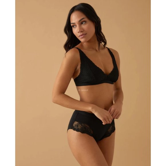 JADEA - SLIP DONNA COTONE + PIZZO COD. 521 NERO - DALLA TAGLIA 3 ALLA 6