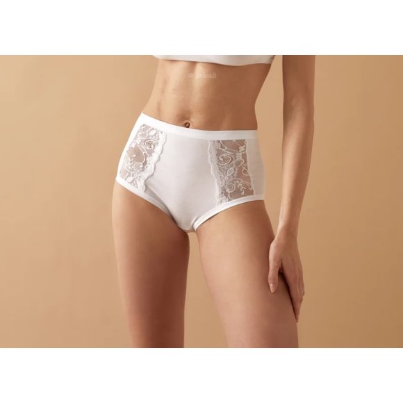 JADEA - CULOTTA COTONE E PIZZO COD. 534 - BIANCO 