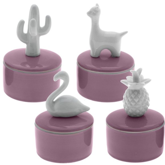 BARATTOLO IN CERAMICA CON FIGURA ASSORTITA