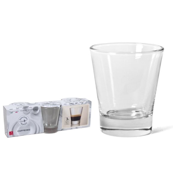 Bormioli - Bicchiere Caffe’ Vetro 85 ml - Set 3 Pezzi