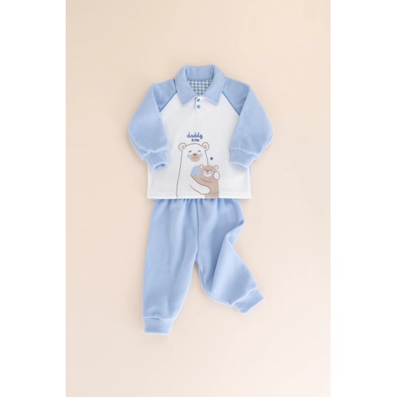 NOIDINOTTE - PIGIAMA NEONATO MICROPILE COD.FT763AS - AZZURRO