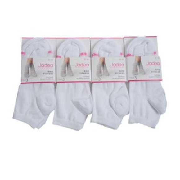 JADEA - 3 PEZZI CALZINI BIKE DONNA COD.JB786 - BIANCO 