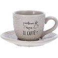 SERVIZIO CAFFE IN CERAMICA PER 2 PERSONE - 2 COLORI ASSORTITI