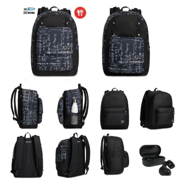 ZAINO REVERSIBILE C/CUFFIE WHITE