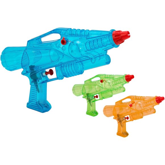 PISTOLA ACQUA TRASPARENTE 26 CM - COLORI ASSORTITI