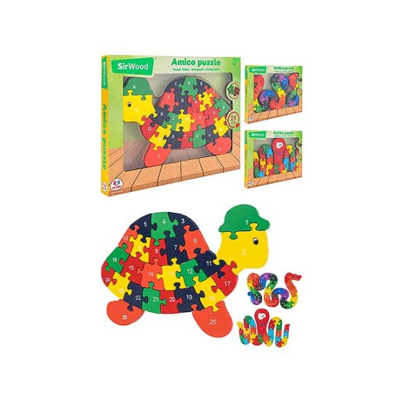 PUZZLE IN LEGNO LETTERE+NUMERI 26PZ