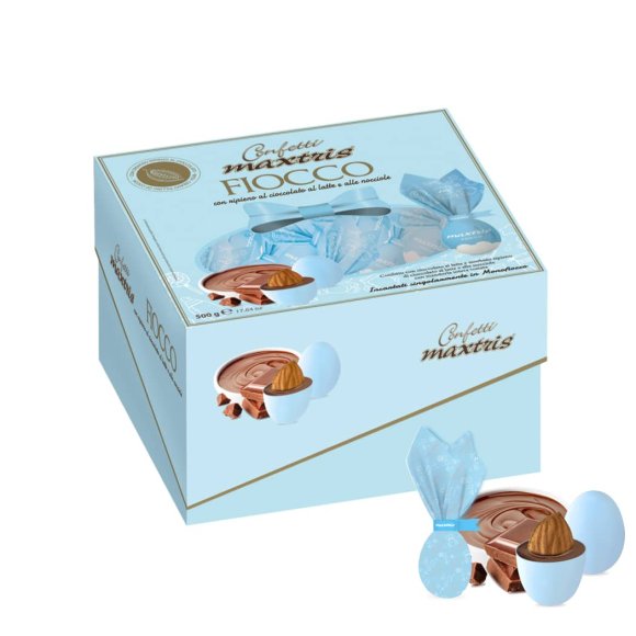 Maxtris - Confetti Vassoio Fiocco 400 gr - Azzurro
