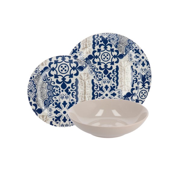 SERVIZIO 18 PIATTI IN CERAMICA DECORATA