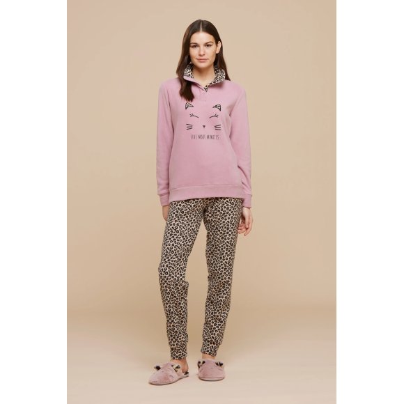NOIDINOTTE - PIGIAMA DONNA MICROPILE COD.FA8402AB - ROSA
