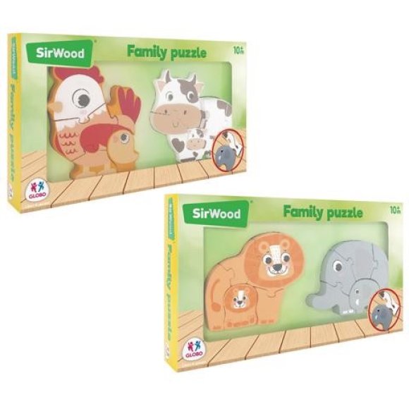 PUZZLE LEGNO ANIMALI 2PZ 39929
